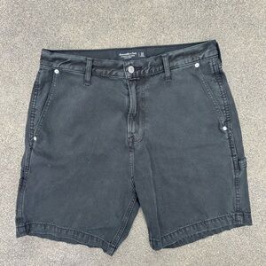 Abercrombie Men's Black Denim Cargo Shorts